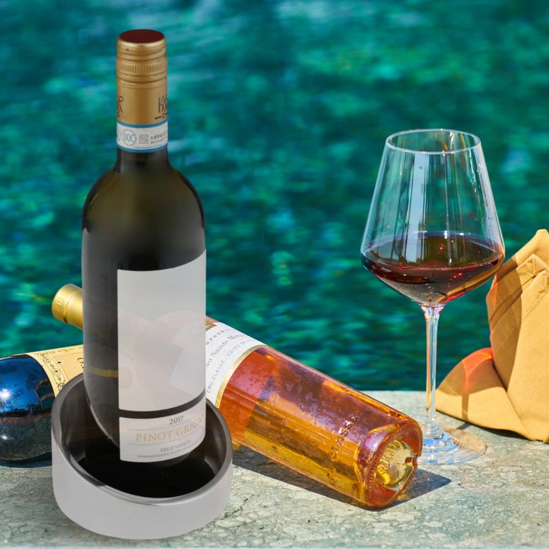 Nambe NambÃ© Tilt Wine Coaster - Angled Rim Alloy Drip Catcher & Bottle Holder - Sculptural Metal Table Accent for Barware, Entertaining & Home Bar, Chilled Bottle Rest & Counter DÃ©cor & Wine Accessories - Image 5